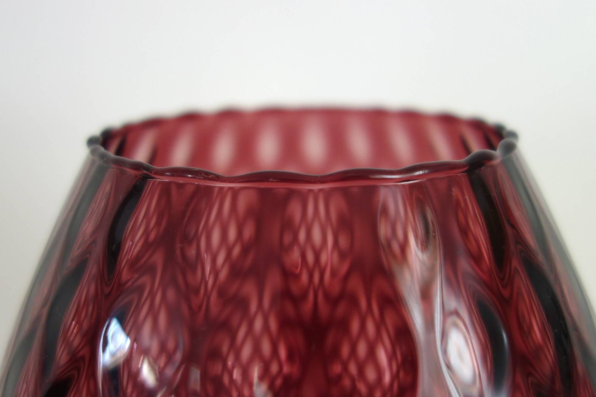 Vase verre italien empoli violet vintage