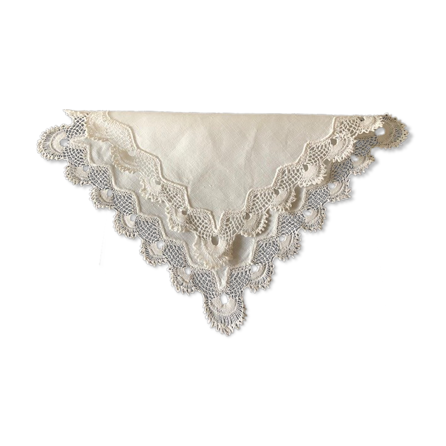 small placemat/handmade percale and lace handmade