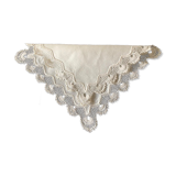 Napperon mouchoir en percale et dentelle fait main