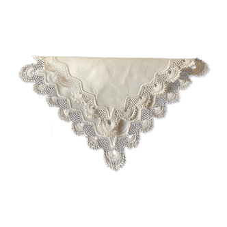 small placemat/handmade percale and lace handmade