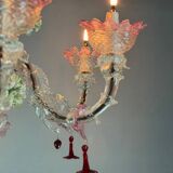 Venetian chandelier in multicolored Murano glass, 6 light arms circa 1920