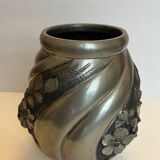 Tin vase signed R.Sitoleux