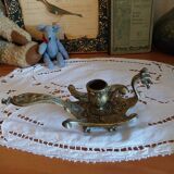 Antique gilt bronze hand candle holder