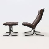 Fauteuil lounge et ottoman Siesta par Ingmar Relling pour Westnofa Norvège 1960