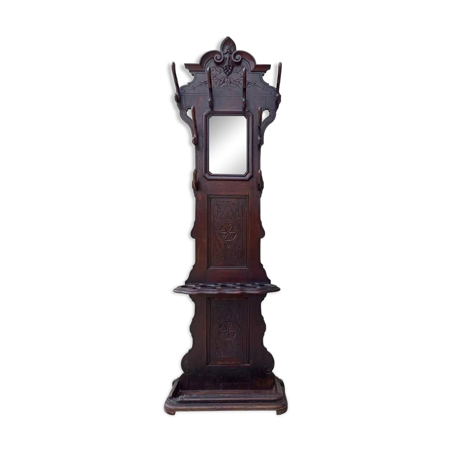 Louis XV Oak Coat Rack Hall Stand 19th Century