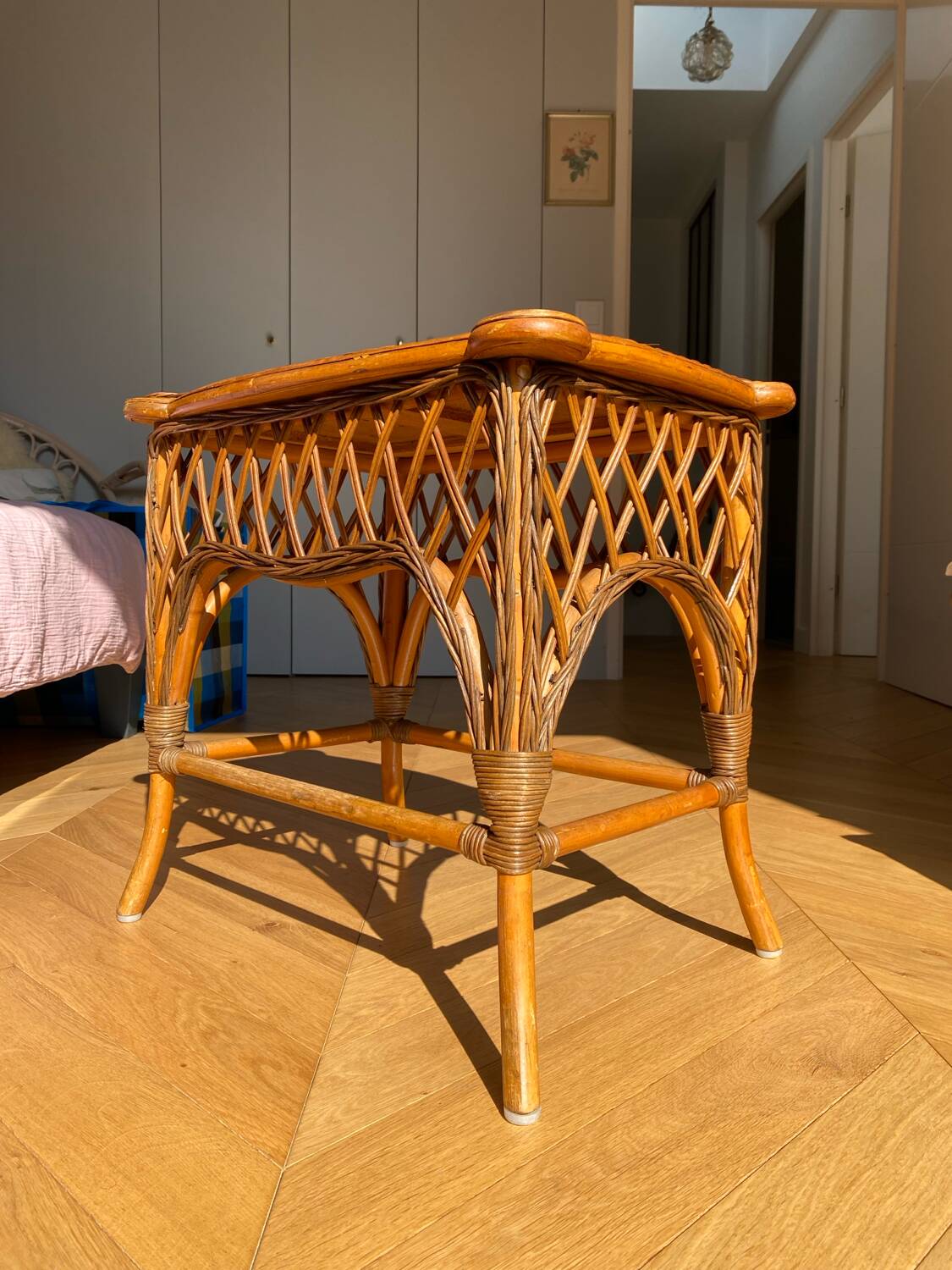 Small coffee table in rattan