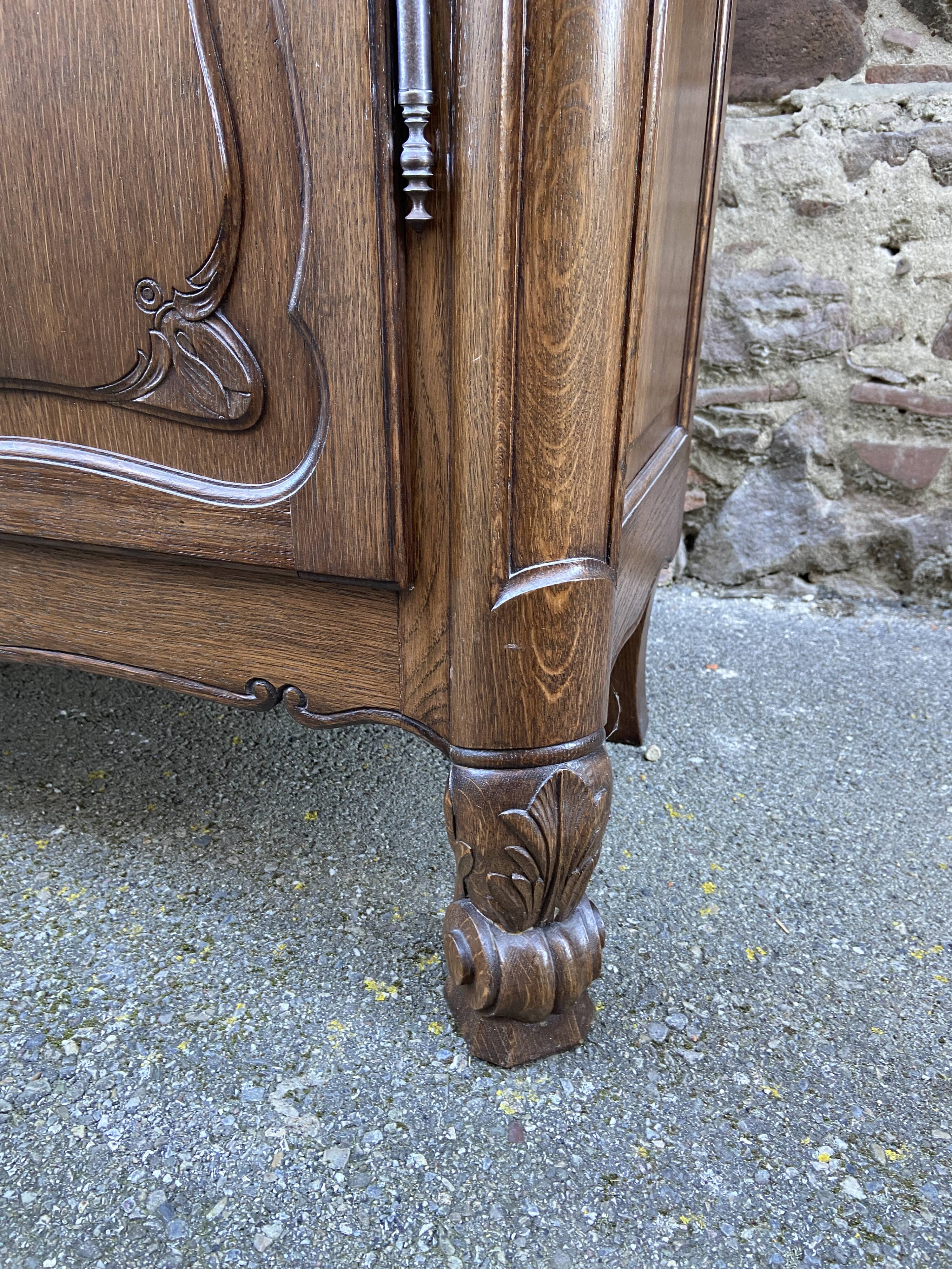 Display Cabinet Silver Cabinet Bookcase Provence Rocaille Louis XV Carved Oak 1960