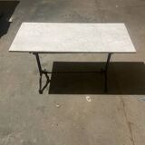 Antique cast iron and marble bistro table