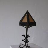 Lampe de table dragon en fer forgé, style Arts & Crafts | Italie | Années 1910