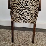 pair of Bridge armchairs, leopard fabric