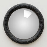 Convex mirror in black resin snakeskin effect 22cm