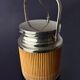Hollywood Regency rattan ice bucket with tongs, Italy, 1970