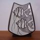 Studio ceramic vase with fishes from Carstens / Goldscheider, 1950s