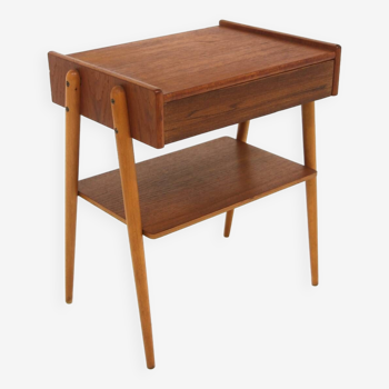 Table de chevet scandinave en teck, AB Carlströms & Co Möbelfabrik, Suède, 1960