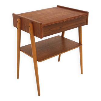 Table de chevet scandinave en teck, AB Carlströms & Co Möbelfabrik, Suède, 1960