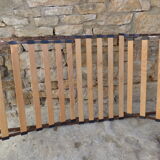 Bed wood and rattan wineing Louis Sognot of the 50s with his articulated box spring