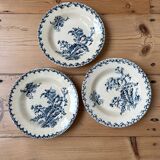 Set of 3 antique "Iron Earth" soup plates