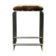 Design bar stool in plexiglass, chrome, and leopard velvet, 1970.