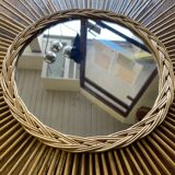 Rattan sun mirror 70s