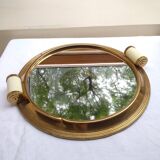Round art deco mirror tray