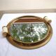Round art deco mirror tray