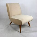 Vintage Loft armchair from the 70s beige champagne velvet