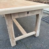 Renovated 20th-century farmhouse dining table with drawer, 200cm.