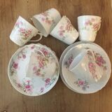 Set de 6 tasses à café anciennes porcelaine striée