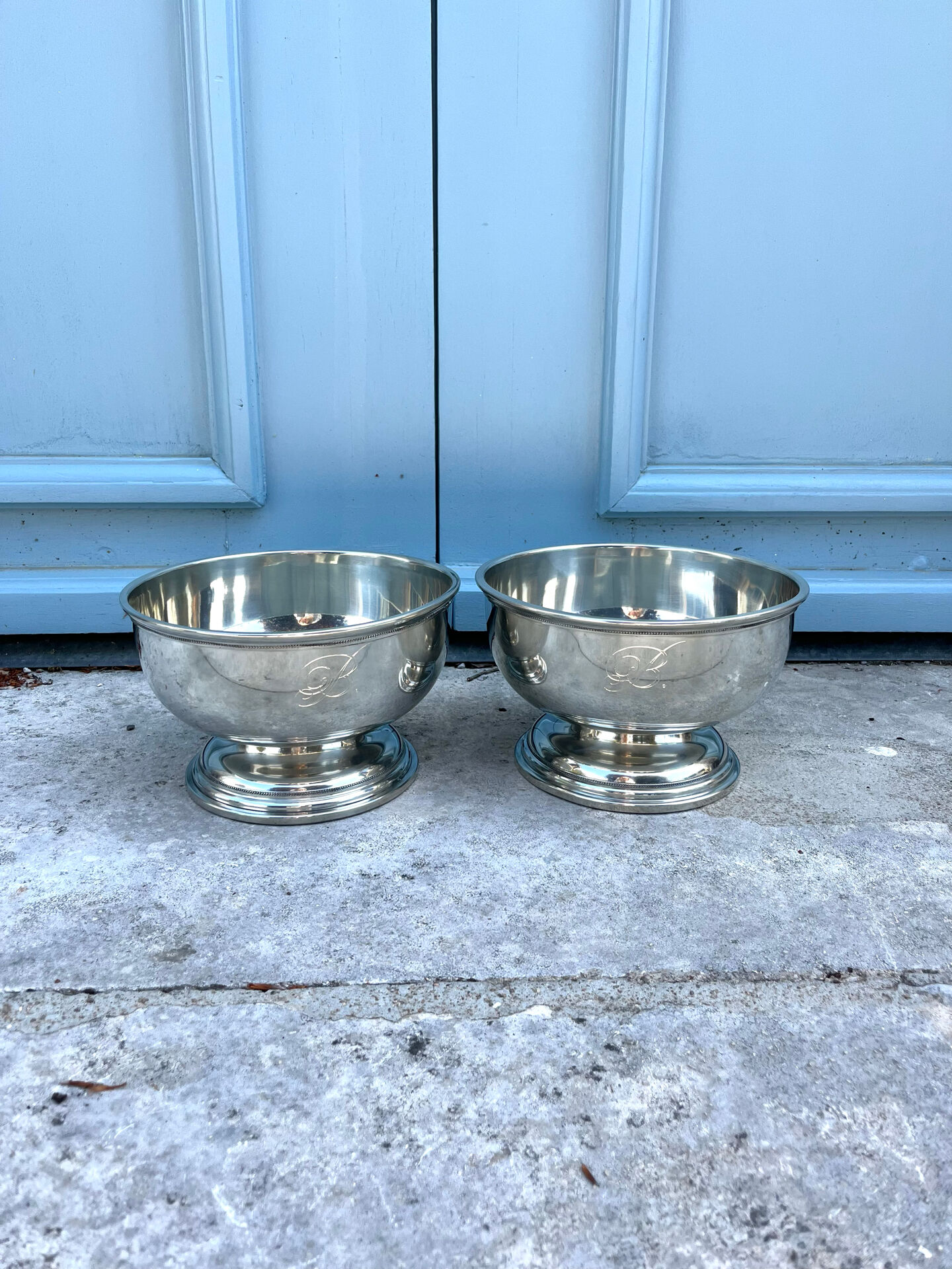 Champagne Cooler Buckets – Pedestal Wine Ice Bowls Banks Monogram