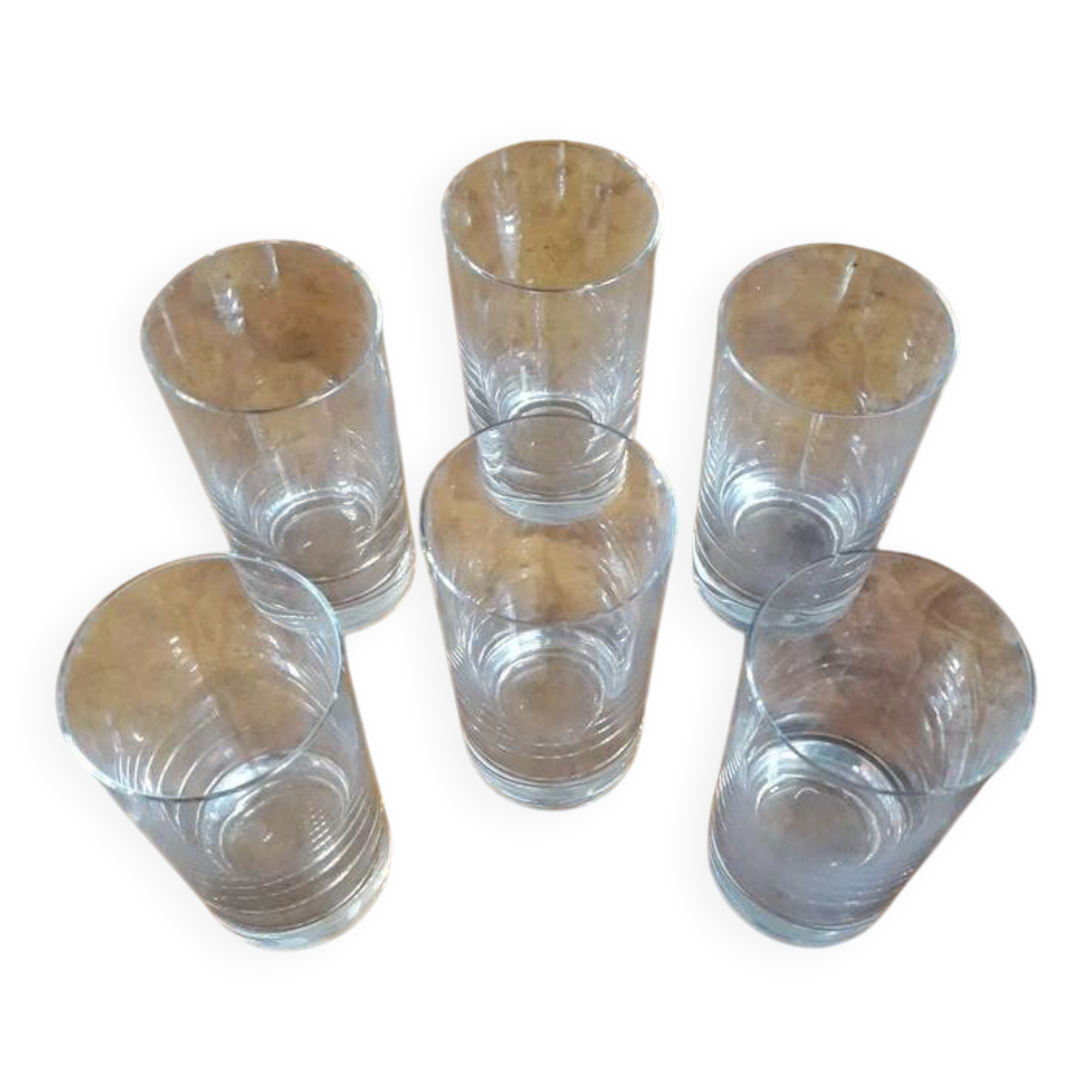 6 crystal orangeade glasses