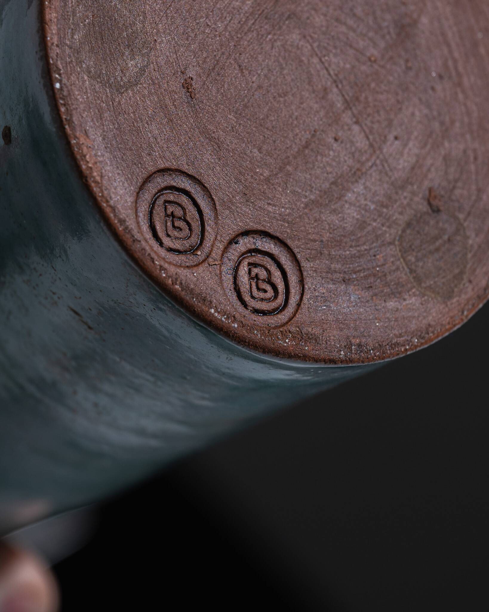 BLUE CERAMIC VASE, BERNARD LECLERC, 1980s