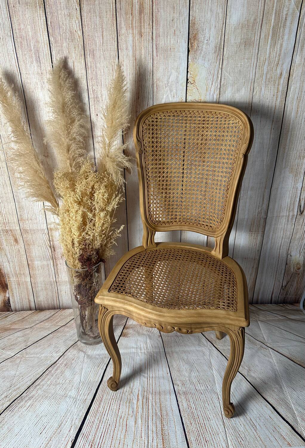 Set of 3 antique caned chairs – Louis XV style