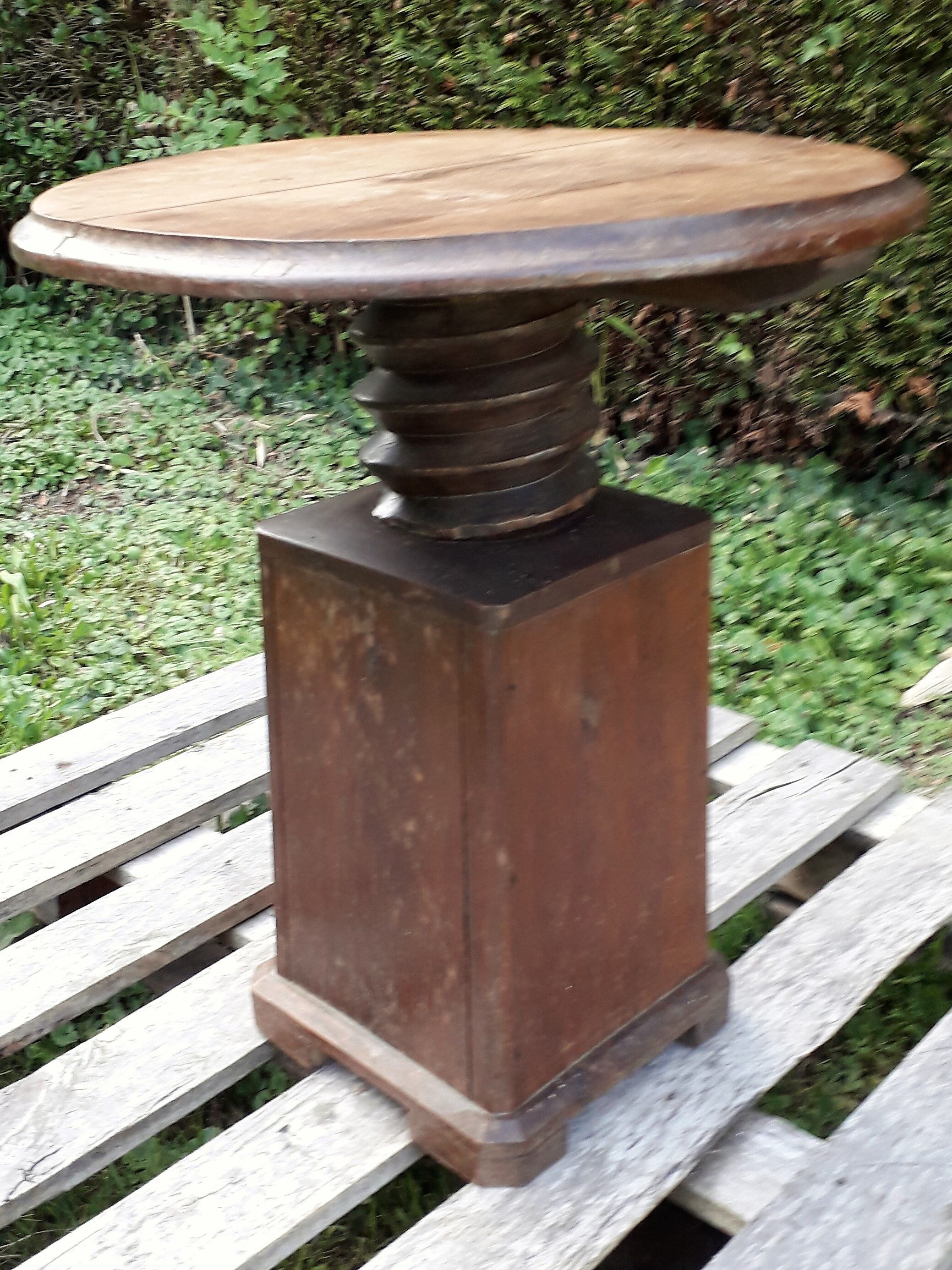 Round wooden table