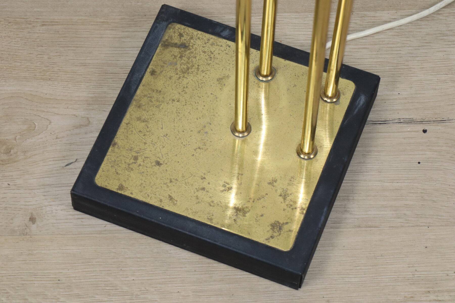 Vintage Goffredo Reggiani floor lamp in gold metal - 1970s