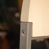 Set of 4 vintage metal and wood chairs from the 1990s.