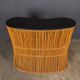 Striking 20thc italian standing bamboo dry bar & stools c.1960