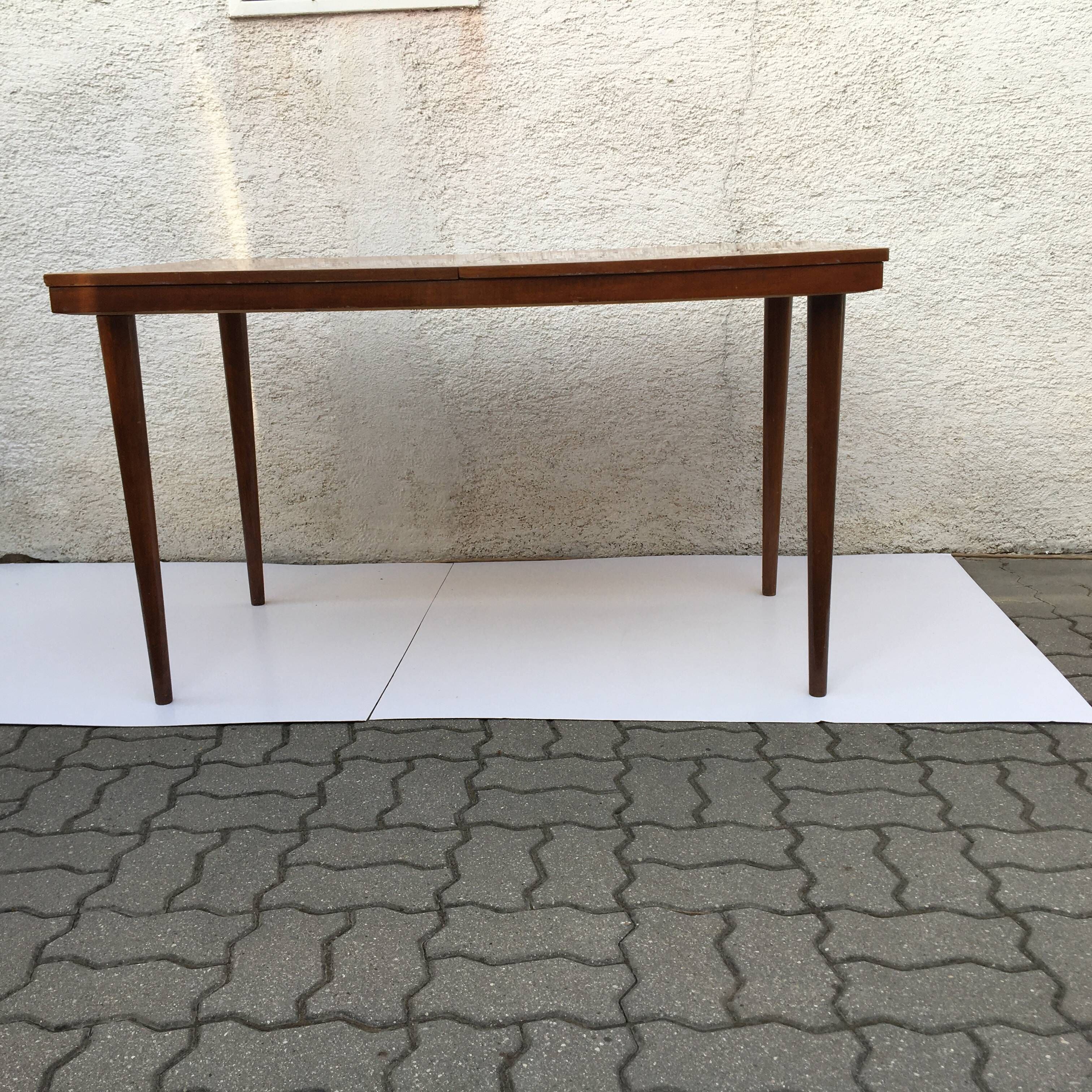 Vintage MIER Topolcany Extendable Dining Table Mid Century 60s Wood 120cm-160cm.