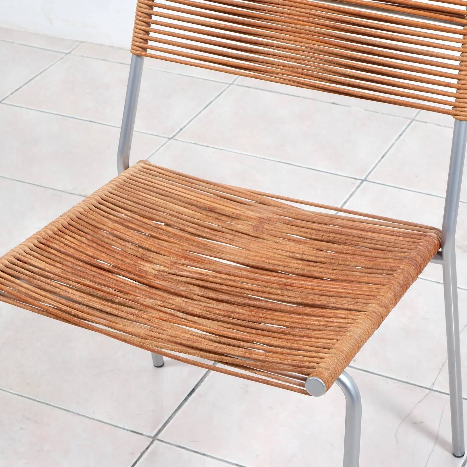 “Miss B” steel lacquered aluminium classic chair by Tito Agnoli