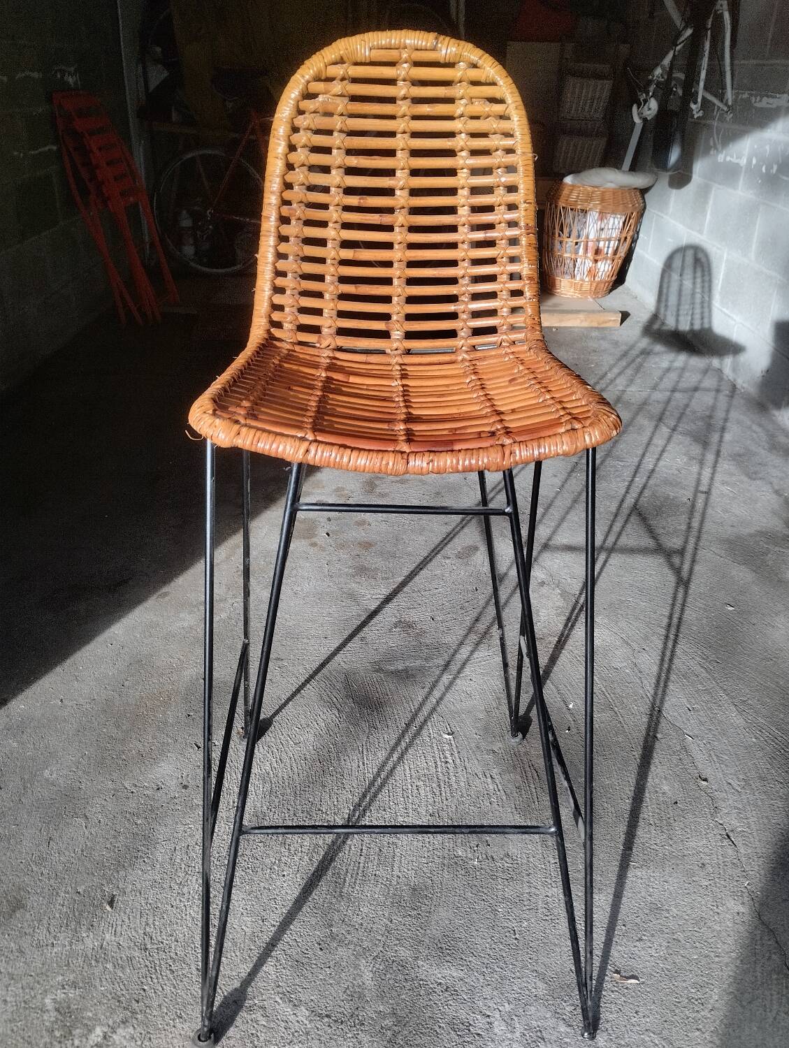Rattan bar stool