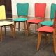 Lot de 5 chaises + 1 gratuite Années 60