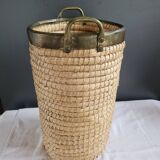 Copper and brass rattan basket