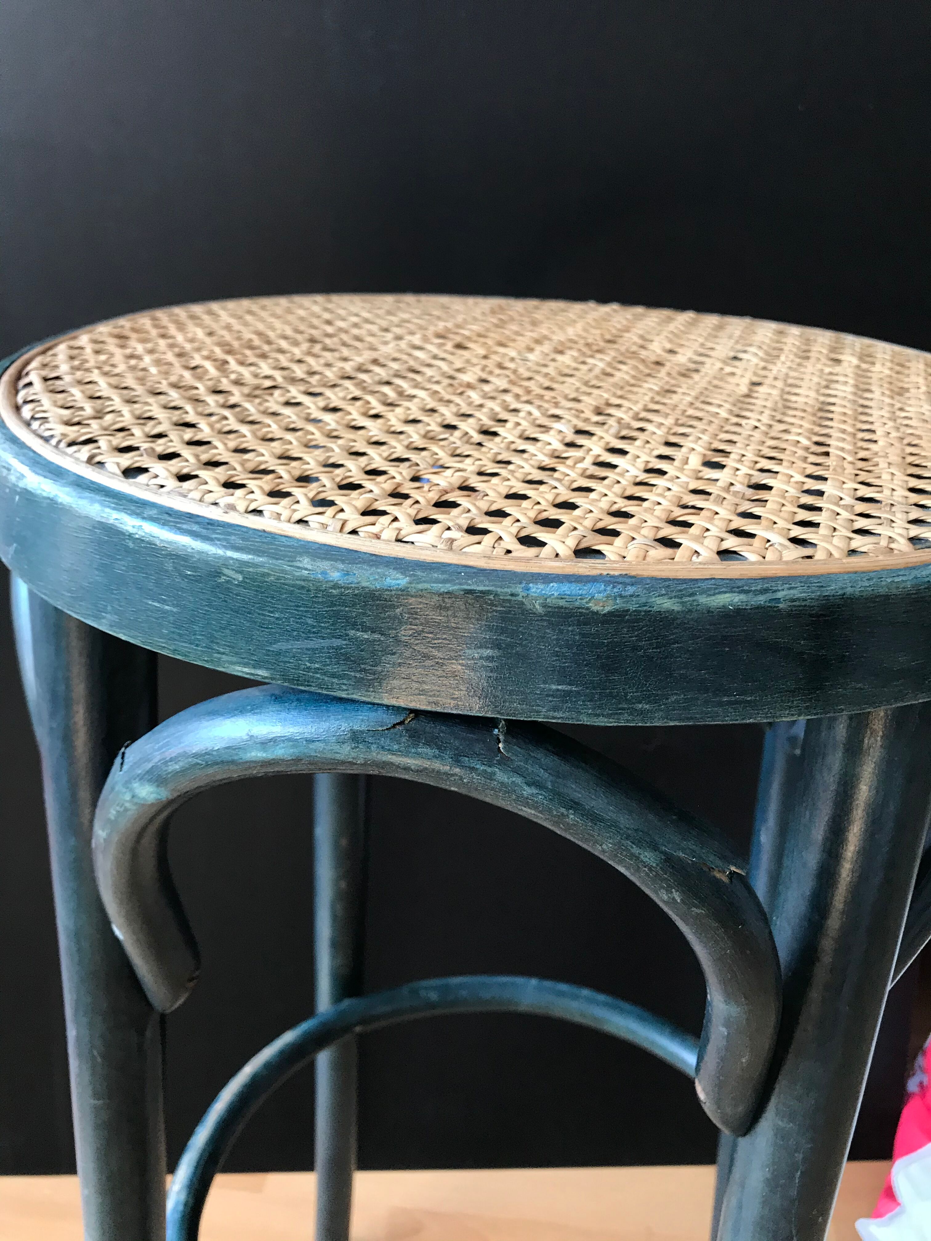 Curved wooden bar stool