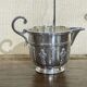 English tea and coffee set in silver metal early twentieth century with sugar bowl and milk pot