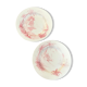 2 dessert dishes on foot Gien vintage 1870 pink Shabby model views from the east