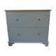 Vintage shoe cabinet green of gray, wooden top.
