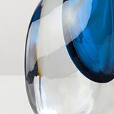 Orrefors Swedish Modern Blue Cased Glass Table Lamp Numbered 1950s