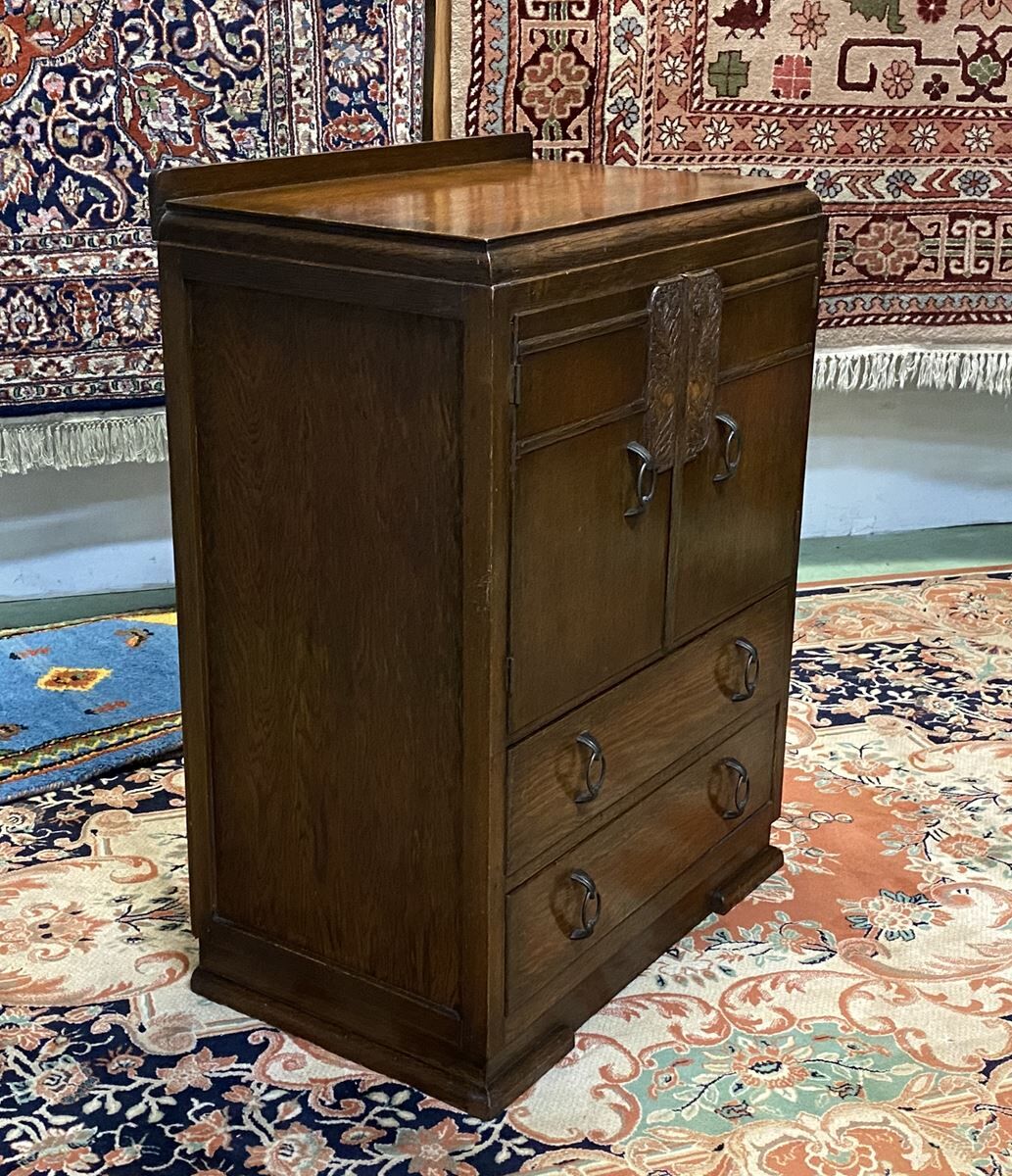 English Art Deco oak bar - 1930s