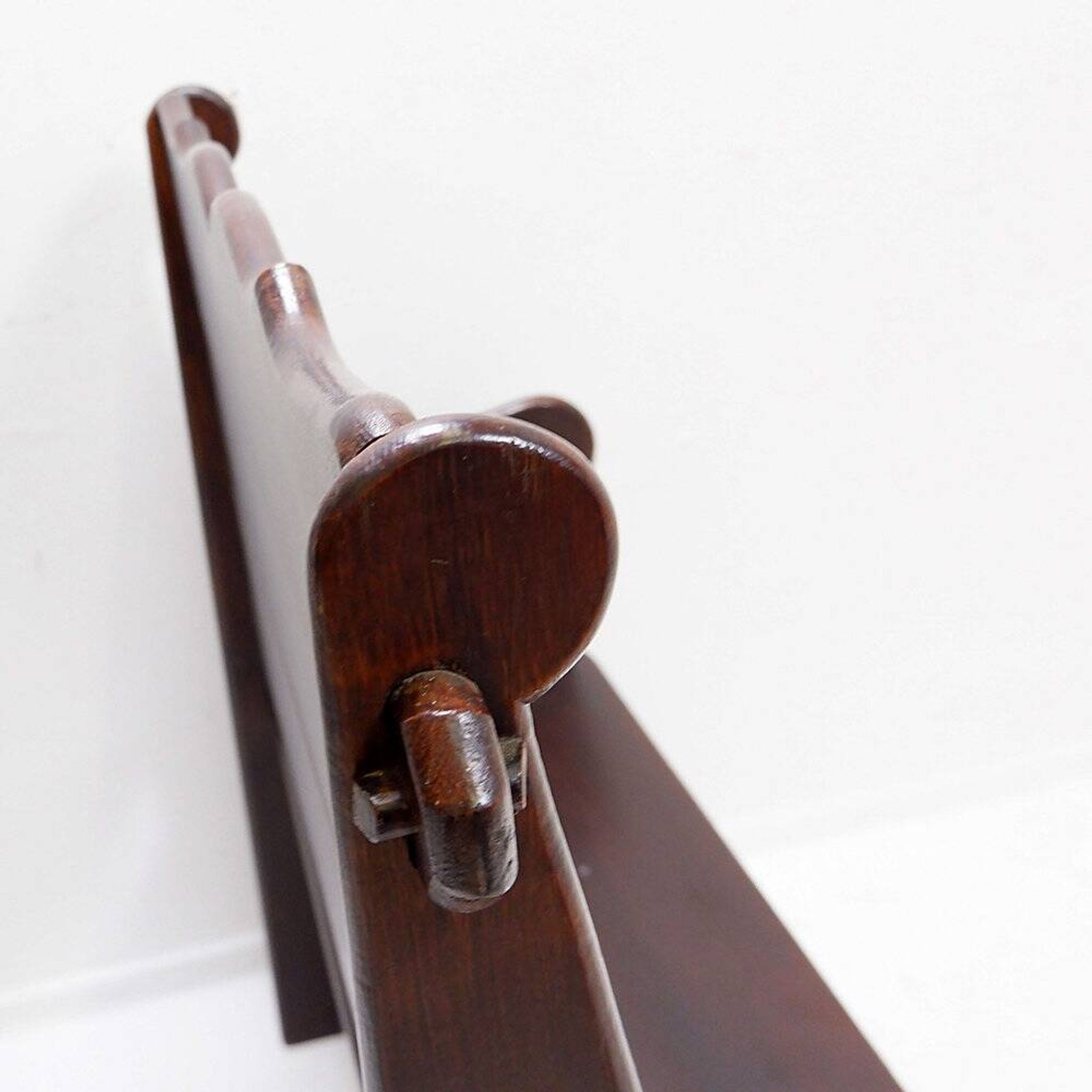 Vintage solid wood church bench from the 20th century.