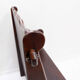 Vintage solid wood church bench from the 20th century.