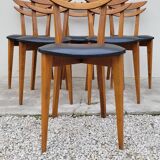 Scandinavian dining room set, 6 chairs with extendable table 1950s